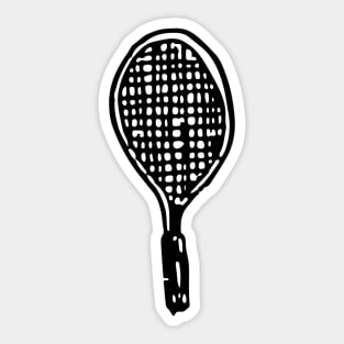 Tennis Racket Doodle Black Sticker